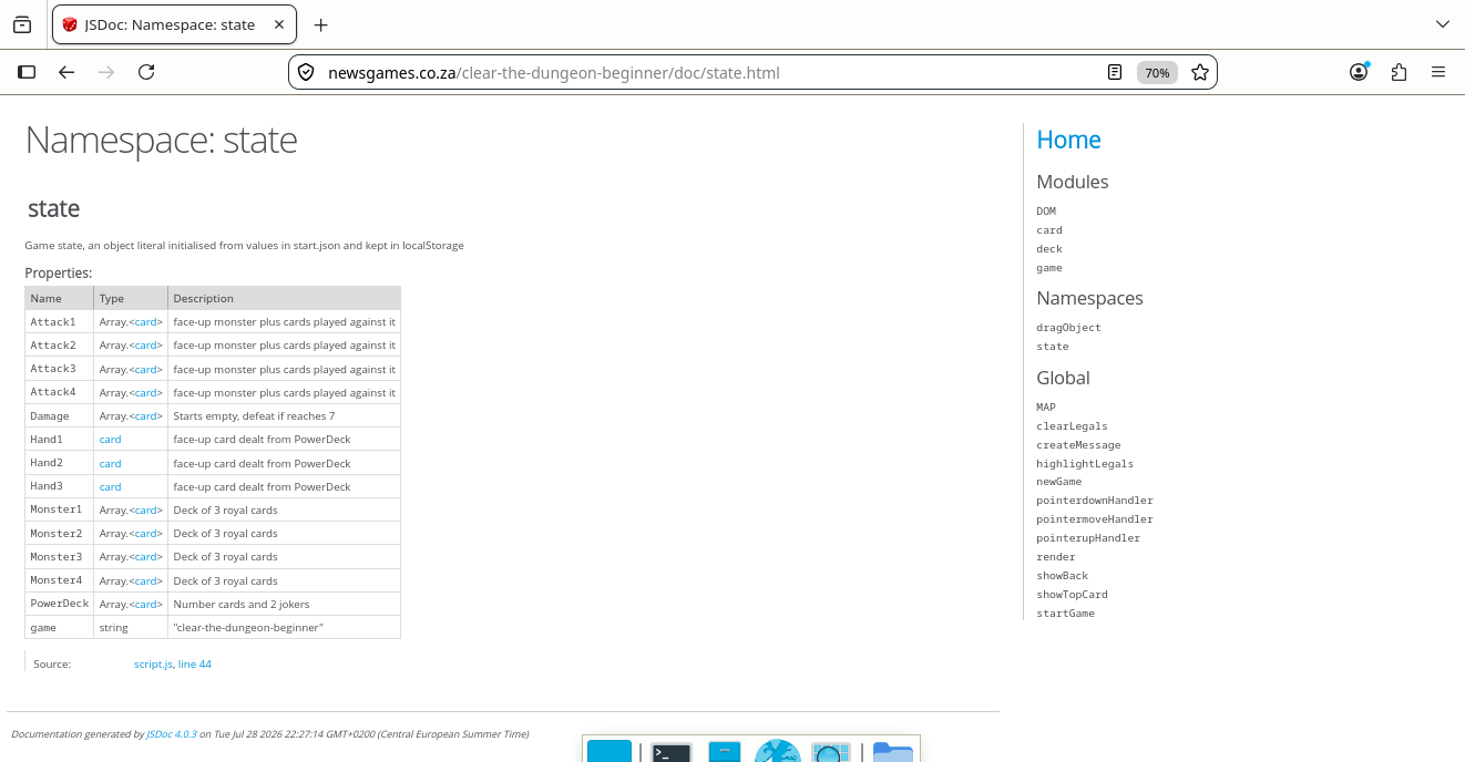JSDoc output